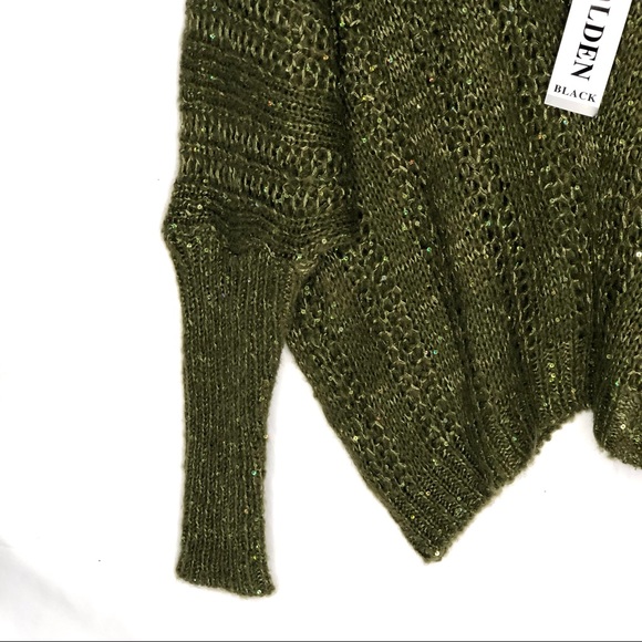 NWT Beautiful Green Sequined Sweater Sz S - Picture 3 of 12